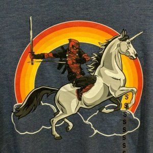 Marvel Deadpool Riding Unicorn T-shirt